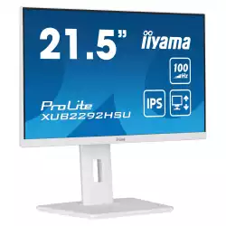Монитор IIYAMA XUB2292HSU-W6, 21.5", IPS LED Panel, 16:9, AG, FHD 1920x1080, 250cd/m2, 1000:1, 80M:1, 100Hz, 0.4ms, Flicker free, Blue light reducer, FreeSync support, i-Style colour, HDMI, DisplayPort, 4x USB, Speakers, HAS, Swivel, Tilt, Pivot, VESA 100, White