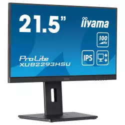 Монитор IIYAMA XUB2293HSU-B7, 21.5", IPS panel, 16:9, AG, FHD 1920x1080, 300cd/m2, 1000:1, 80M:1, 100Hz, 1ms, Flicker free, Blue light reducer, HDMI, DP, 2x USB, Audio out, Speakers, HAS, Swivel, Tilt, Pivot, VESA 100, Black