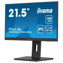 Монитор IIYAMA XUB2293HSU-B7, 21.5", IPS panel, 16:9, AG, FHD 1920x1080, 300cd/m2, 1000:1, 80M:1, 100Hz, 1ms, Flicker free, Blue light reducer, HDMI, DP, 2x USB, Audio out, Speakers, HAS, Swivel, Tilt, Pivot, VESA 100, Black