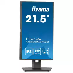 Монитор IIYAMA XUB2293HSU-B7, 21.5", IPS panel, 16:9, AG, FHD 1920x1080, 300cd/m2, 1000:1, 80M:1, 100Hz, 1ms, Flicker free, Blue light reducer, HDMI, DP, 2x USB, Audio out, Speakers, HAS, Swivel, Tilt, Pivot, VESA 100, Black