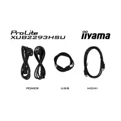 Монитор IIYAMA XUB2293HSU-B7, 21.5", IPS panel, 16:9, AG, FHD 1920x1080, 300cd/m2, 1000:1, 80M:1, 100Hz, 1ms, Flicker free, Blue light reducer, HDMI, DP, 2x USB, Audio out, Speakers, HAS, Swivel, Tilt, Pivot, VESA 100, Black