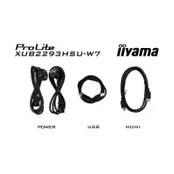 Монитор IIYAMA XUB2293HSU-W7, 21.5", IPS panel, 16:9, AG, FHD 1920x1080, 300cd/m2, 1000:1, 80M:1, 100Hz, 1ms, Flicker free, Blue light reducer, HDMI, DP, 2x USB, Audio out, Speakers, HAS, Swivel, Tilt, Pivot, VESA 100, White                          