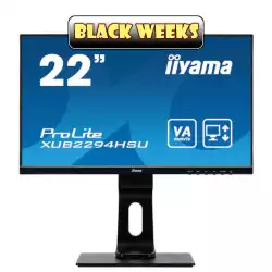 Монитор IIYAMA XUB2294HSU-B1 21.5&quot; VA Panel LED Panel, 1920x1080, 250cd/m2, 3000:1, 4ms, VGA, HDMI, Displayport, USB, speakers, Height adjustment, Pivot, Черен                          