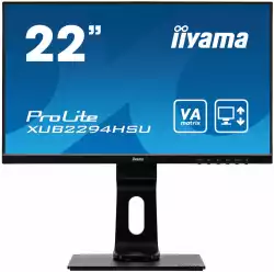 Монитор IIYAMA XUB2294HSU-B1 21.5" VA Panel LED Panel, 1920x1080, 250cd/m2, 3000:1, 4ms, VGA, HDMI, Displayport, USB, speakers, Height adjustment, Pivot, Черен