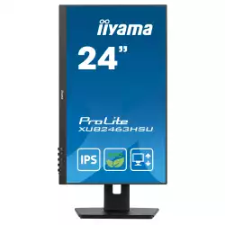 Монитор IIYAMA XUB2463HSU-B1, 23.8" IPS LED panel, AG, 16:9, FHD 1920x1080, 3ms, 100Hz, 250cd/m2, 1300:1, 80M:1, HDMI, DP, 2x USB, Speakers, Blue light reducer, Flicker free, HAS, Swivel, Tilt, Pivot, EPEAT Silver, VESA 100, Black, Energy Class B