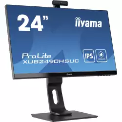 Монитор IIYAMA XUB2490HSUC-B1 23.8 inch IPS LED Panel, 1920x1080, 250 cd/m2, 1000:1, 80M:1, 4ms, VGA, HDMI, DisplayPort, FlickerFree, Speakers, Height adjustment, Pivot, Swivel, 2MP FullHD webcam, Microphone, VESA