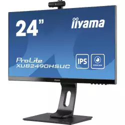 Монитор IIYAMA XUB2490HSUC-B1 23.8 inch IPS LED Panel, 1920x1080, 250 cd/m2, 1000:1, 80M:1, 4ms, VGA, HDMI, DisplayPort, FlickerFree, Speakers, Height adjustment, Pivot, Swivel, 2MP FullHD webcam, Microphone, VESA