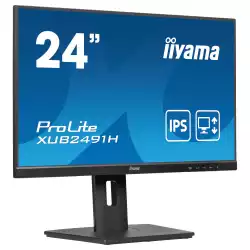 Монитор IIYAMA XUB2491H-B1, 23.8" IPS LED panel, 16:9, FHD 1920x1080, 300cd/m2, 1300:1, 80M:1, 100Hz, 0.5ms, Adaptive Sync, Flicker free, Blue light reducer, HDMI, DP, Audio out, HAS, Swivel, Pivot, Tilt, VESA 100, Black