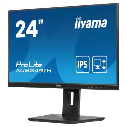 Монитор IIYAMA XUB2491H-B1, 23.8" IPS LED panel, 16:9, FHD 1920x1080, 300cd/m2, 1300:1, 80M:1, 100Hz, 0.5ms, Adaptive Sync, Flicker free, Blue light reducer, HDMI, DP, Audio out, HAS, Swivel, Pivot, Tilt, VESA 100, Black
