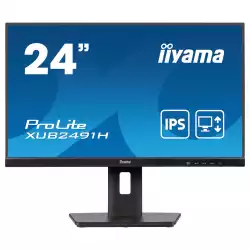 Монитор IIYAMA XUB2491H-B1, 23.8" IPS LED panel, 16:9, FHD 1920x1080, 300cd/m2, 1300:1, 80M:1, 100Hz, 0.5ms, Adaptive Sync, Flicker free, Blue light reducer, HDMI, DP, Audio out, HAS, Swivel, Pivot, Tilt, VESA 100, Black
