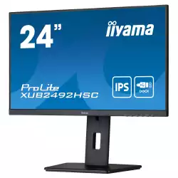 Монитор IIYAMA XUB2492HSC-B5, 24", 3-side borderless, IPS Panel, AntiGlare, 16:9, 1920x1080, 250cd/m2, 1000:1, 80M:1, 4ms, Blue light reducer, Flicker free, Speakers, HDMI, DisplayPort, USB-C (PD 65W), 2x USB 3.0, HAS, Swivel, Pivot, Tilt, VESA 100, Black