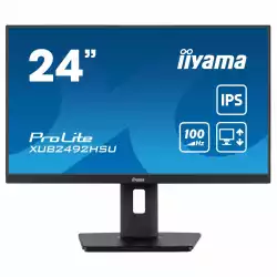 Монитор IIYAMA XUB2492HSU-B6, 23.8 inch, IPS LED panel, Anti-Glare, 16:9, 1920x1080, 250cd/m2, 1300:1, 0.4ms, 80M:1, Flicker free, Blue light reducer, FreeSync, HDMI, DP, 4x USB, Speakers, HAS, Swivel, Tilt, Pivot, VESA 100, Black