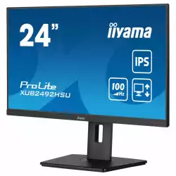 Монитор IIYAMA XUB2492HSU-B6, 23.8 inch, IPS LED panel, Anti-Glare, 16:9, 1920x1080, 250cd/m2, 1300:1, 0.4ms, 80M:1, Flicker free, Blue light reducer, FreeSync, HDMI, DP, 4x USB, Speakers, HAS, Swivel, Tilt, Pivot, VESA 100, Black