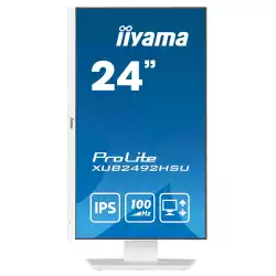 Монитор IIYAMA XUB2492HSU-W6, 23.8", IPS LED panel, 3-side borderless, AntiGlare, 16:9, FHD 1920x1080, 250 cd/m2, 1300:1, 100Hz, 0.4ms, Blue light reducer, Flicker free, FreeSync support, i-Style colour, HDMI, DisplayPort, 4x USB, Audio out, Speakers, HAS, Swivel, Tilt, Pivot, VESA 100, Бял