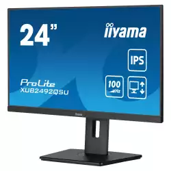 Монитор IIYAMA XUB2492QSU-B1, 23.8", IPS LED panel, Anti-Glare, 16:9, 2K QHD 2560x1440, 300cd/m2, 1000:1, 0.5ms, 80M:1, Flicker free, Blue light reducer, FreeSync, HDMI, DP, USB-C, 2x USB, Speakers, HAS, Swivel, Tilt, Pivot, VESA 100, Black                          