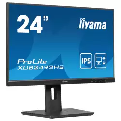 Монитор IIYAMA XUB2493HS-B6, 23.8", IPS LED panel, AG, 16:9, FHD 1920 x 1080, 250 cd/m2, 1300:1, 80M:1, 100Hz, 0.5ms, HDMI, DisplayPort, Blue light reducer, Flicker free, i- style Colour, Speakers, HAS, Pivot, Swivel, Tilt, VESA 100, Black