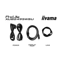 Монитор IIYAMA XUB2495WSU-B5, 24.1", IPS Panel, AntiGlare, 3-side borderless, 16:10, 1920x1200, 300cd/m2, 1000:1, 5M:1, 5ms, Blue light reducer, Flicker free, i-Style colour, VGA, HDMI, DisplayPort, 4x USB, HAS, Swivel, Pivot, Tilt, VESA 100, Black