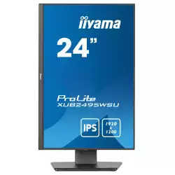 Монитор IIYAMA XUB2495WSU-B7, 24.1" IPS LED panel, AG, 16:10, WUXGA 1920 x 1200, 300cd/m2, 1000:1, 80M:1, 4ms, 75Hz, Flicker free, HDMI, DP, 3x USB, USB-C, Speakers, HAS, Swivel, Tilt, Pivot, VESA 100, Black