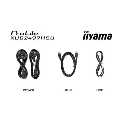 Монитор IIYAMA XUB2497HSU-B1, 23.8", IPS LED panel, 16:9, FHD 1920x1080, 1ms, 250cd/m2, 1300:1, 100Hz, Flicker free, Adaptive Sync, HDMI, DP, 2x USB, Speakers, HAS, Swivel, Tilt, Pivot, VESA 100, Black