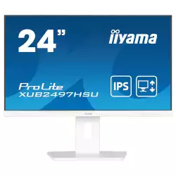 Монитор IIYAMA XUB2497HSU-W2, 23.8", IPS panel, AG, 16:9, FHD 1920x1080, 300cd/m2, 1300:1, 100Hz, 1ms, Flicker free, i-Style colour, Adaptive Sync, HDMI, DP, 2x USB, Audio out, Speakers, HAS, Swivel, Tilt, Pivot, VESA 100, White
