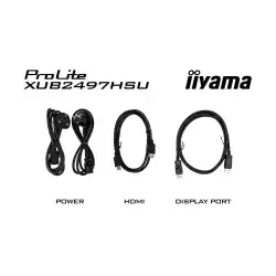 Монитор IIYAMA XUB2497HSU-W2, 23.8", IPS panel, AG, 16:9, FHD 1920x1080, 300cd/m2, 1300:1, 100Hz, 1ms, Flicker free, i-Style colour, Adaptive Sync, HDMI, DP, 2x USB, Audio out, Speakers, HAS, Swivel, Tilt, Pivot, VESA 100, White