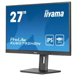 Монитор IIYAMA XUB2792HSN-B5 27", IPS LED Panel, 3-side borderless, Anti Glare, 16:9, 1920 x1080, 250cd/m2, 1000:1, 80M:1, 4ms, HDMI, DisplayPort, USB-C, 2x USB, DP Out, LAN, HDCP, Blue light reducer, Flicker free, Speakers, HAS, Swivel, Pivot, Tilt, VESA 100, Black