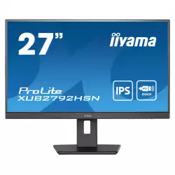 Монитор IIYAMA XUB2792HSN-B5 27", IPS LED Panel, 3-side borderless, Anti Glare, 16:9, 1920 x1080, 250cd/m2, 1000:1, 80M:1, 4ms, HDMI, DisplayPort, USB-C, 2x USB, DP Out, LAN, HDCP, Blue light reducer, Flicker free, Speakers, HAS, Swivel, Pivot, Tilt, VESA 100, Black