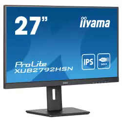Монитор IIYAMA XUB2792HSN-B5 27", IPS LED Panel, 3-side borderless, Anti Glare, 16:9, 1920 x1080, 250cd/m2, 1000:1, 80M:1, 4ms, HDMI, DisplayPort, USB-C, 2x USB, DP Out, LAN, HDCP, Blue light reducer, Flicker free, Speakers, HAS, Swivel, Pivot, Tilt, VESA 100, Black