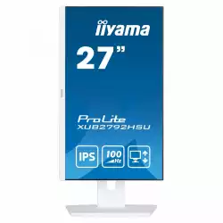 Монитор IIYAMA XUB2792HSU-W6, 27 inch, IPS LED panel, 3-side borderless, Anti-Glare, 16:9, FHD 1920x1080, 250 cd/m2, 1300:1, 100Hz, 0.4ms, Blue light reducer, FreeSync support, Flicker free, i-Style colour, HDMI, DP, 4x USB, Speakers, HAS, Swivel, Tilt, Pivot, VESA 100, Бял