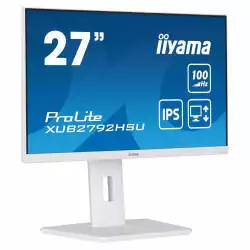 Монитор IIYAMA XUB2792HSU-W6, 27 inch, IPS LED panel, 3-side borderless, Anti-Glare, 16:9, FHD 1920x1080, 250 cd/m2, 1300:1, 100Hz, 0.4ms, Blue light reducer, FreeSync support, Flicker free, i-Style colour, HDMI, DP, 4x USB, Speakers, HAS, Swivel, Tilt, Pivot, VESA 100, Бял
