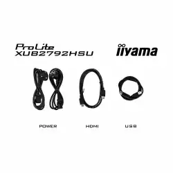 Монитор IIYAMA XUB2792HSU-W6, 27 inch, IPS LED panel, 3-side borderless, Anti-Glare, 16:9, FHD 1920x1080, 250 cd/m2, 1300:1, 100Hz, 0.4ms, Blue light reducer, FreeSync support, Flicker free, i-Style colour, HDMI, DP, 4x USB, Speakers, HAS, Swivel, Tilt, Pivot, VESA 100, Бял