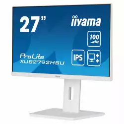 Монитор IIYAMA XUB2792HSU-W6, 27 inch, IPS LED panel, 3-side borderless, Anti-Glare, 16:9, FHD 1920x1080, 250 cd/m2, 1300:1, 100Hz, 0.4ms, Blue light reducer, FreeSync support, Flicker free, i-Style colour, HDMI, DP, 4x USB, Speakers, HAS, Swivel, Tilt, Pivot, VESA 100, Бял