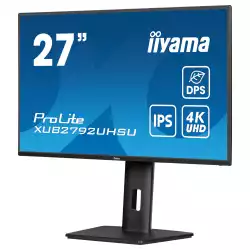 Монитор IIYAMA XUB2792UHSU-B6, 27", IPS panel, AG, UHD 3840x2160, 16:9, 350cd/m2, 1300:1, 80M:1, 4ms, HDMI, DisplayPort, 4x USB, HDCP, Audio Out, Speakers, Blue light reducer, Flicker free, Dynamic Power Saving, HAS, Swivel, Tilt, Pivot, VESA 100, Black