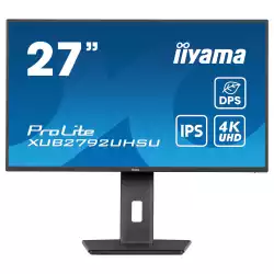 Монитор IIYAMA XUB2792UHSU-B6, 27", IPS panel, AG, UHD 3840x2160, 16:9, 350cd/m2, 1300:1, 80M:1, 4ms, HDMI, DisplayPort, 4x USB, HDCP, Audio Out, Speakers, Blue light reducer, Flicker free, Dynamic Power Saving, HAS, Swivel, Tilt, Pivot, VESA 100, Black