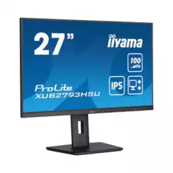 Монитор IIYAMA XUB2793HSU-B7, 27", IPS panel, Anti-Glare, 16:9, FHD 1920x1080, 300cd/m2, 1300:1, 100Hz, 1ms, Blue light reducer, Flicker free, Adaptive Sync, HDMI, DP, 2x USB, Audio out, Speakers, HAS, Swivel, Tilt, Pivot, VESA 100, Black