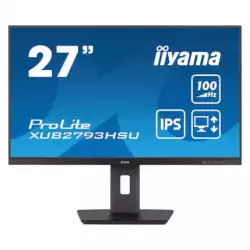 Монитор IIYAMA XUB2793HSU-B7, 27", IPS panel, Anti-Glare, 16:9, FHD 1920x1080, 300cd/m2, 1300:1, 100Hz, 1ms, Blue light reducer, Flicker free, Adaptive Sync, HDMI, DP, 2x USB, Audio out, Speakers, HAS, Swivel, Tilt, Pivot, VESA 100, Black