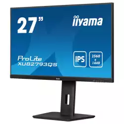 Монитор IIYAMA XUB2793QS-B7, 27", IPS panel, 3-side borderless, 16:9, AG, QHD 2560x1440, 100Hz, 1ms, 300cdm, 1300:1, Blue light reducer, Flicker free, Adaptive Sync, HDMI, DisplayPort, Audio out, Speakers, HAS, Swivel, Tilt, Pivot, VESA 100, Black