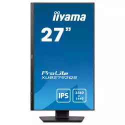 Монитор IIYAMA XUB2793QS-B7, 27", IPS panel, 3-side borderless, 16:9, AG, QHD 2560x1440, 100Hz, 1ms, 300cdm, 1300:1, Blue light reducer, Flicker free, Adaptive Sync, HDMI, DisplayPort, Audio out, Speakers, HAS, Swivel, Tilt, Pivot, VESA 100, Black