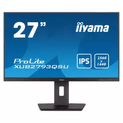 Монитор IIYAMA XUB2793QSU-B7, 27", IPS panel, AG, 16:9, QHD 2560x1440, 100Hz, 1ms, 300cd/m2, 1300:1, 80M:1, Blue light reducer, Flicker free, Adaptive Sync, i-style colour, HDMI, DP, 2x USB, Audio out, Speakers, HAS, Swivel, Tilt, Pivot, VESA 100, Black                          