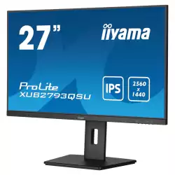 Монитор IIYAMA XUB2793QSU-B7, 27", IPS panel, AG, 16:9, QHD 2560x1440, 100Hz, 1ms, 300cd/m2, 1300:1, 80M:1, Blue light reducer, Flicker free, Adaptive Sync, i-style colour, HDMI, DP, 2x USB, Audio out, Speakers, HAS, Swivel, Tilt, Pivot, VESA 100, Black