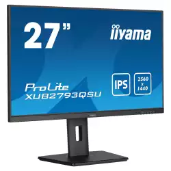 Монитор IIYAMA XUB2793QSU-B7, 27", IPS panel, AG, 16:9, QHD 2560x1440, 100Hz, 1ms, 300cd/m2, 1300:1, 80M:1, Blue light reducer, Flicker free, Adaptive Sync, i-style colour, HDMI, DP, 2x USB, Audio out, Speakers, HAS, Swivel, Tilt, Pivot, VESA 100, Black