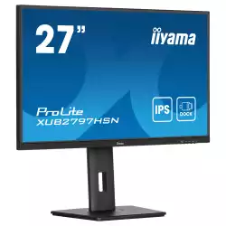 Монитор IIYAMA XUB2797HSN-B2, 27" IPS panel, Anti-Glare, 16:9, FHD 1920 x 1080, 300cd/m2, 1000:1, 80M:1, 1ms, 100Hz, Flicker free, Blue light reducer, Adaptive Sync, HDMI, DP, DP Out, USB-C, 4x USB, LAN, Speakers, HAS, Swivel, Tilt, Pivot, VESA 100, Black