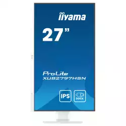 Монитор IIYAMA XUB2797HSN-W2, 27" IPS panel, Anti-Glare, 16:9, FHD 1920 x 1080, 300cd/m2, 1000:1, 80M:1, 1ms, 100Hz, Flicker free, Blue light reducer, Adaptive Sync, HDMI, DP, DP Out, USB-C, 4x USB, LAN, Speakers, HAS, Swivel, Tilt, Pivot, VESA 100, White