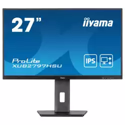 Монитор IIYAMA XUB2797HSU-B2, 27" IPS panel, Anti-Glare, 16:9, FHD 1920 x 1080, 300cd/m2, 1000:1, 80M:1, 1ms, 100Hz, Flicker free, Blue light reducer, Adaptive Sync, HDMI, DP, 2x USB, Audio out, Speakers, HAS, Swivel, Tilt, Pivot, VESA 100, Black