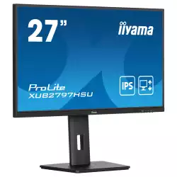 Монитор IIYAMA XUB2797HSU-B2, 27" IPS panel, Anti-Glare, 16:9, FHD 1920 x 1080, 300cd/m2, 1000:1, 80M:1, 1ms, 100Hz, Flicker free, Blue light reducer, Adaptive Sync, HDMI, DP, 2x USB, Audio out, Speakers, HAS, Swivel, Tilt, Pivot, VESA 100, Black