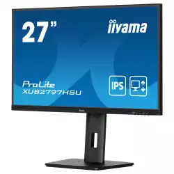 Монитор IIYAMA XUB2797HSU-B2, 27" IPS panel, Anti-Glare, 16:9, FHD 1920 x 1080, 300cd/m2, 1000:1, 80M:1, 1ms, 100Hz, Flicker free, Blue light reducer, Adaptive Sync, HDMI, DP, 2x USB, Audio out, Speakers, HAS, Swivel, Tilt, Pivot, VESA 100, Black