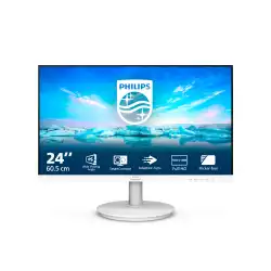 Монитор Philips 241V8AW/00, 23.8", IPS panel, 16:9, AG, FHD 1920x1080, 250cd/m2, 1000:1, 4ms, 75Hz, Flicker-free, Low Blue, Adaptive Sync, EasyRead, VGA, HDMI, Audio Out, Speakers, Tilt, VESA 100, White
