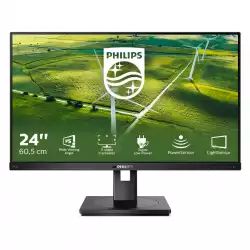 Монитор Philips 242B1G/00 23.8 inch LED, IPS panel, 16:9, 1920x1080, 4ms, 250cd/m2, 1000:1, DVI, VGA, HDMI, Displayport, USB, speakers, Height adjustment, Pivot, 85% рециклирани пластмаси, Energy Class B
