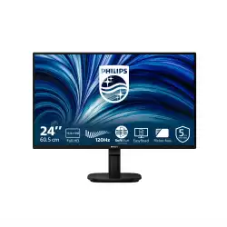 Монитор Philips 24B2N2200/00, 23.8", IPS panel, AG, 3H, 16:9, FHD 1920x1080, 300 cd/m2, 1500:1, 50M:1, 120Hz, 4ms, SoftBlue, SmartImage, Flicker-Free, VGA, HDMI, DisplayPort, Audio out, Speakers, Tilt, VESA 100, Black
