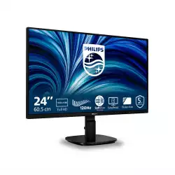 Монитор Philips 24B2N2200/00, 23.8", IPS panel, AG, 3H, 16:9, FHD 1920x1080, 300 cd/m2, 1500:1, 50M:1, 120Hz, 4ms, SoftBlue, SmartImage, Flicker-Free, VGA, HDMI, DisplayPort, Audio out, Speakers, Tilt, VESA 100, Black